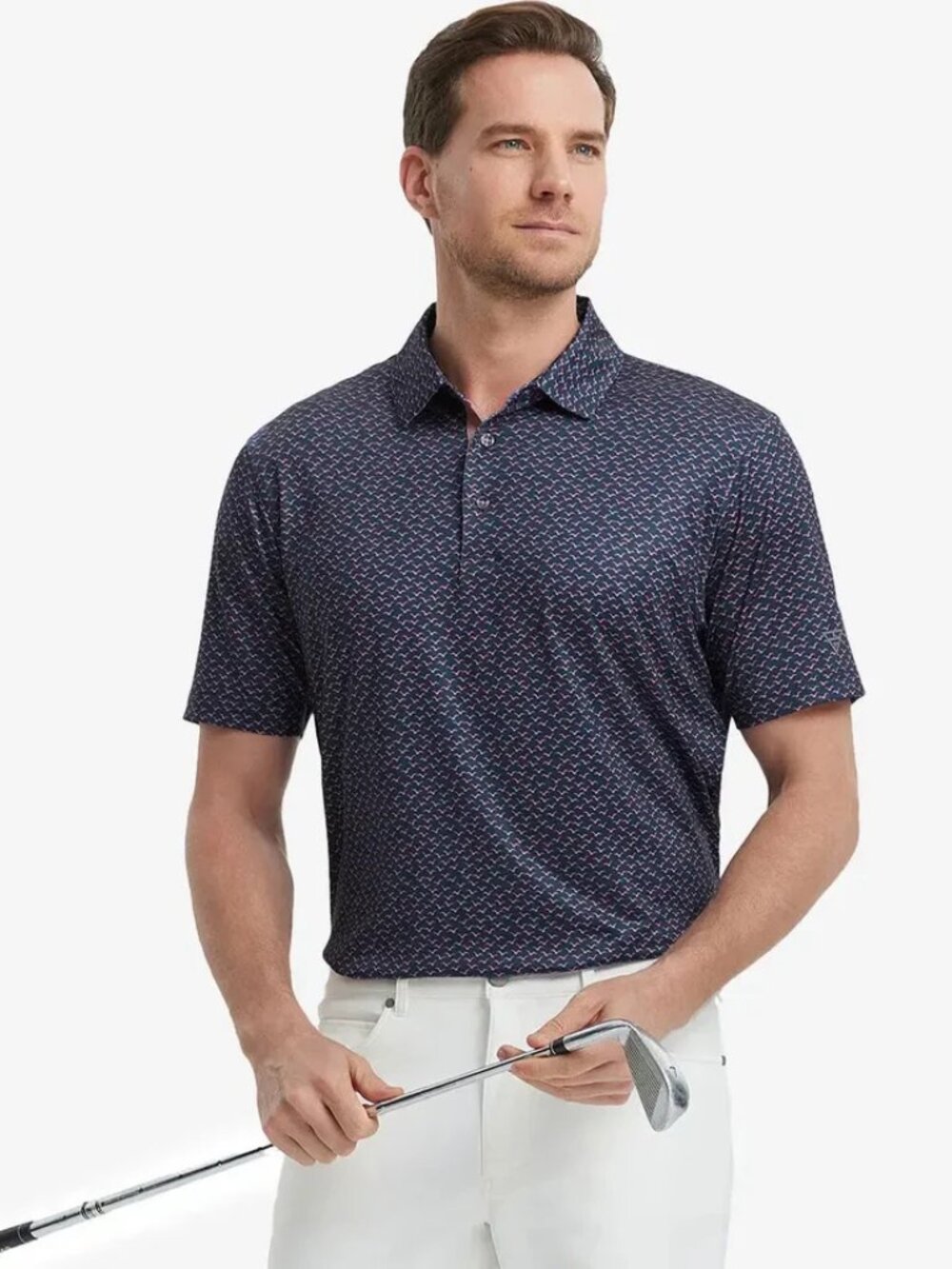 NWT New M Maelreg Performance Polo Golf Shirt In Navy Pink Seagull Size 3XL